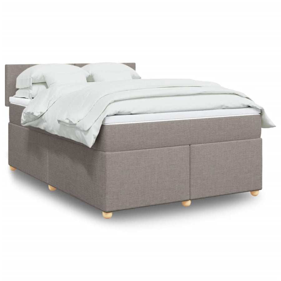 Boxspring met matras stof taupe 140x190 cm