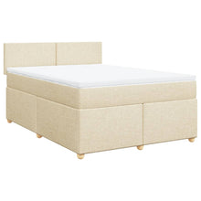 Boxspring met matras stof crèmekleurig 140x190 cm