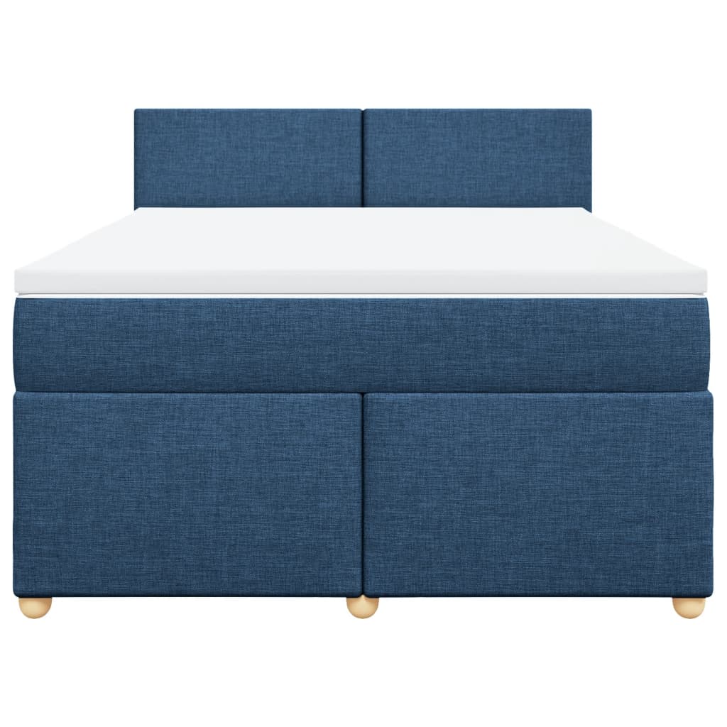 Boxspring met matras stof blauw 140x190 cm