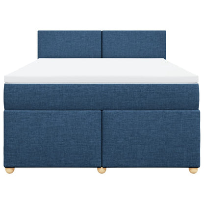 Boxspring met matras stof blauw 140x190 cm