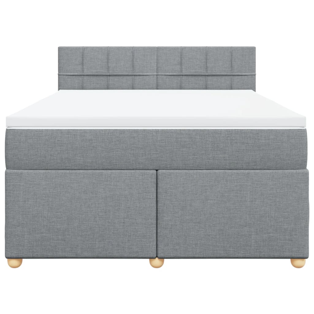 Boxspring met matras stof lichtgrijs 140x190 cm