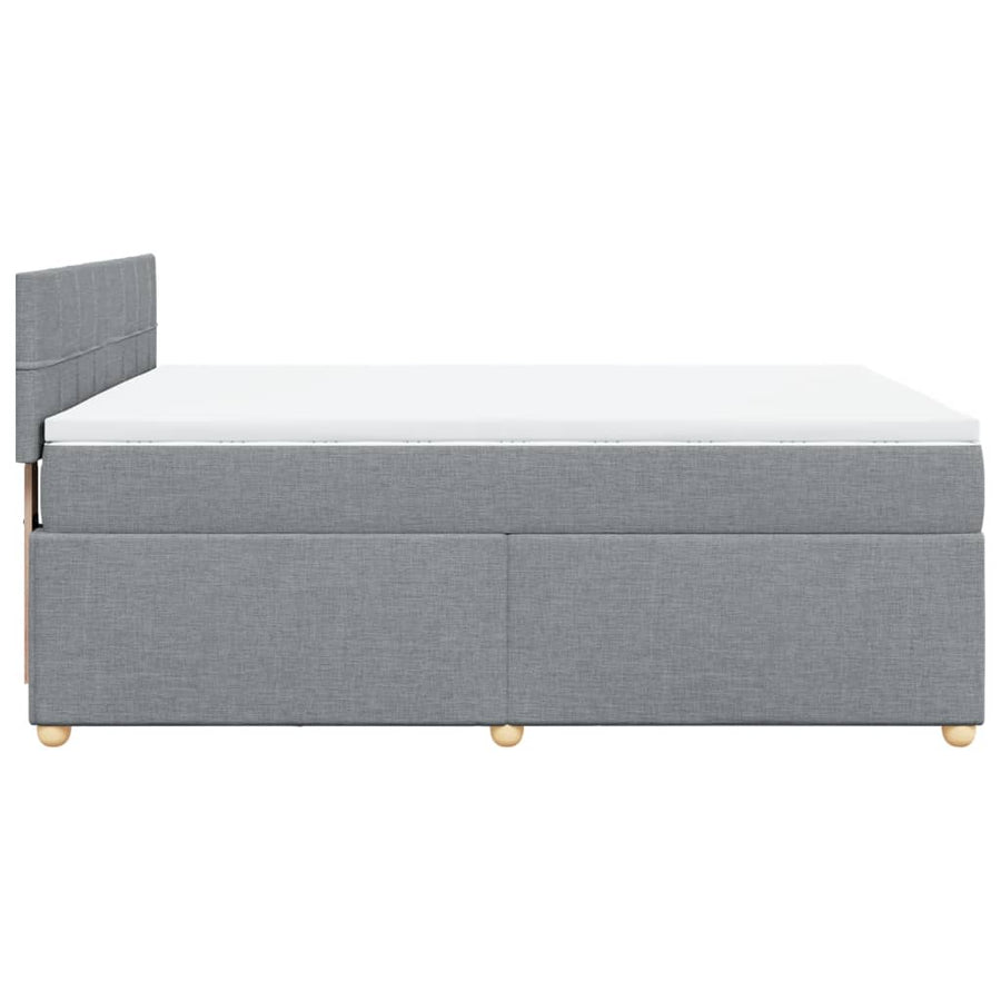 Boxspring met matras stof lichtgrijs 140x190 cm