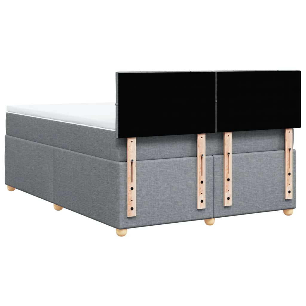 Boxspring met matras stof lichtgrijs 140x190 cm