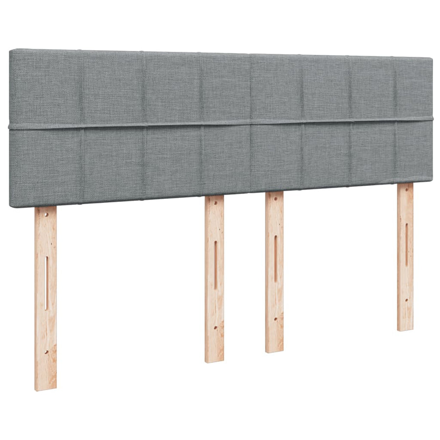 Boxspring met matras stof lichtgrijs 140x190 cm
