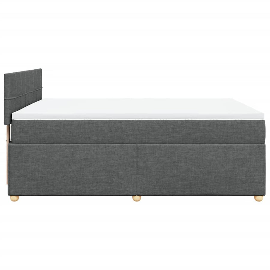 Boxspring met matras stof donkergrijs 140x190 cm