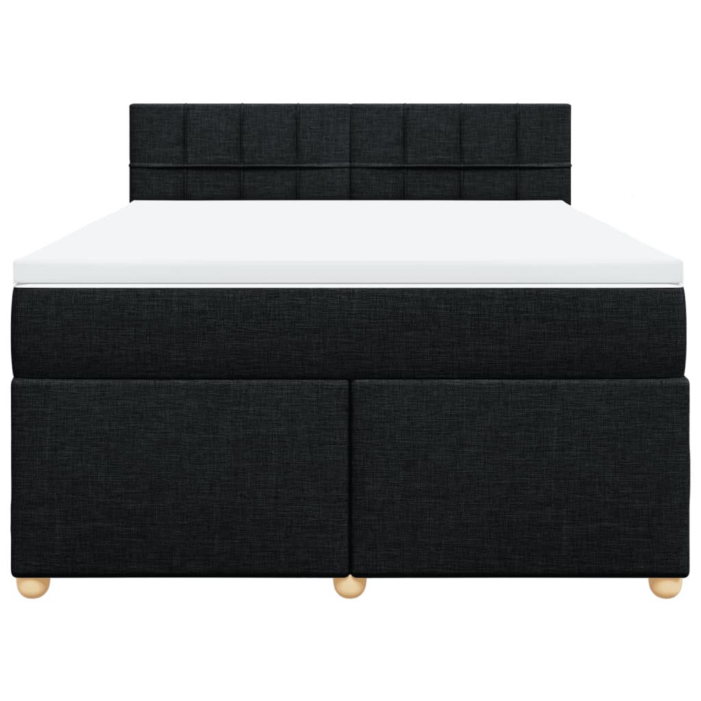 Boxspring met matras stof zwart 140x190 cm
