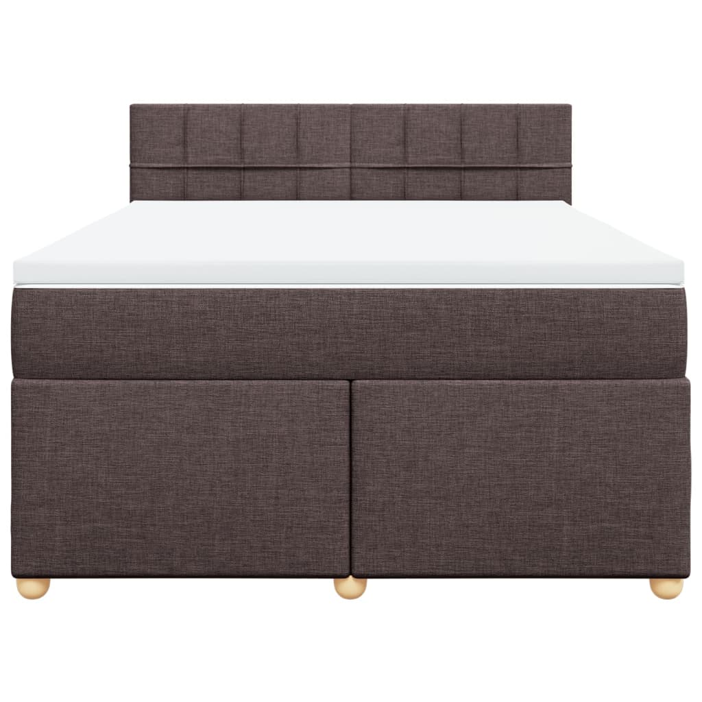Boxspring met matras stof donkerbruin 140x190 cm