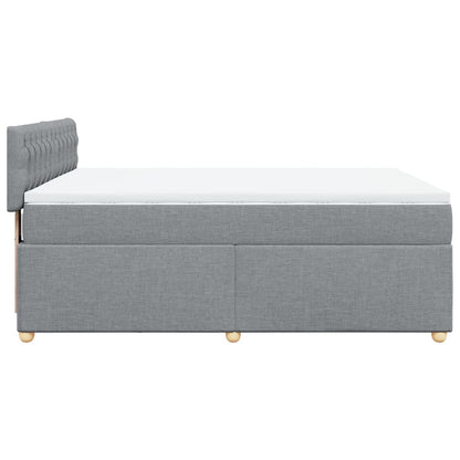 Boxspring met matras stof lichtgrijs 140x190 cm