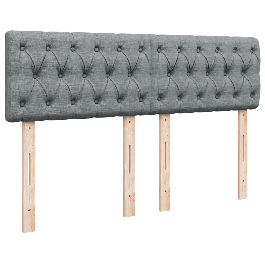 Boxspring met matras stof lichtgrijs 140x190 cm
