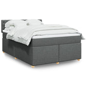 Boxspring met matras 140x190 cm donkergrijs