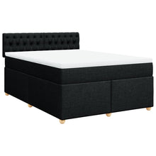 Boxspring met matras stof zwart 140x190 cm