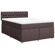 Boxspring met matras stof donkerbruin 140x190 cm