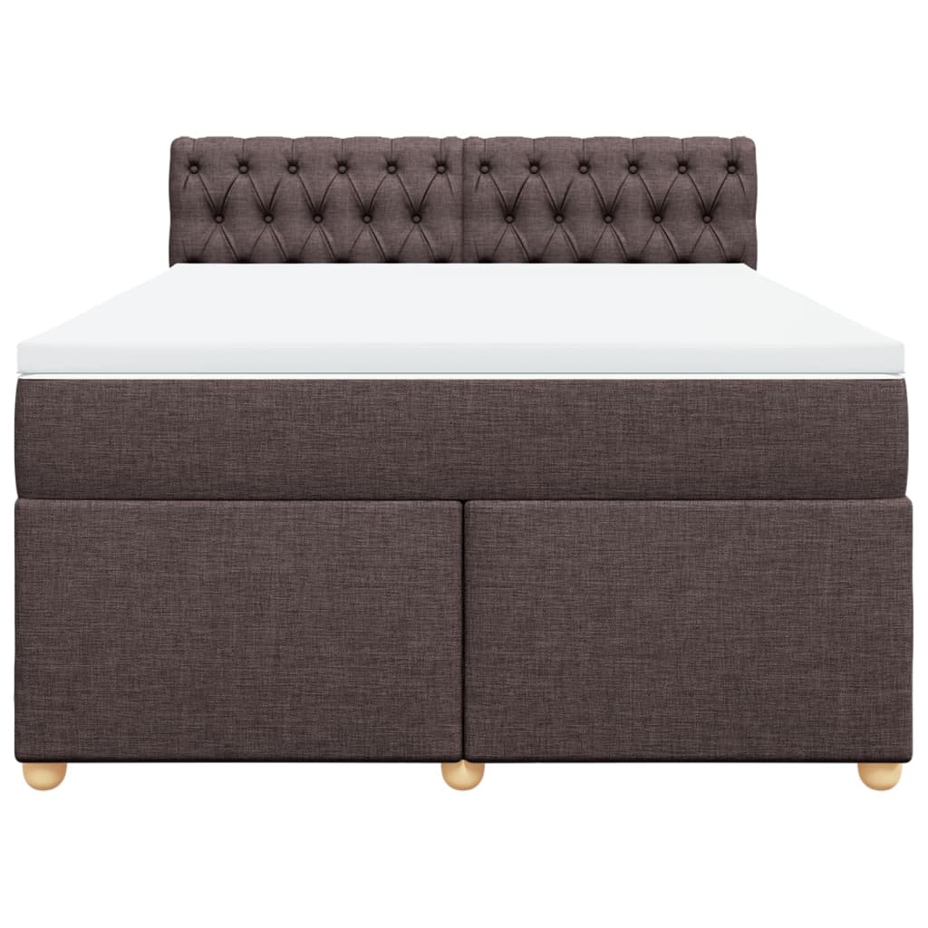 Boxspring met matras stof donkerbruin 140x190 cm