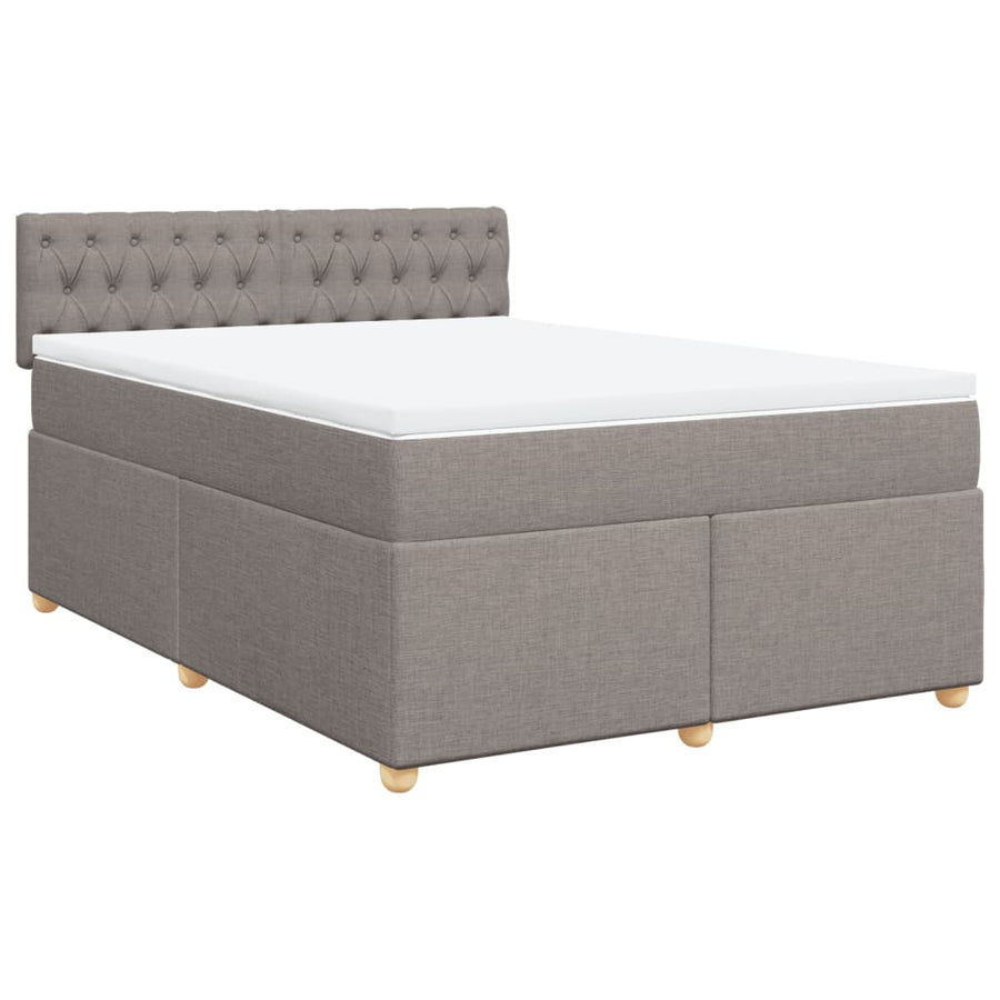 Boxspring met matras stof taupe 140x190 cm