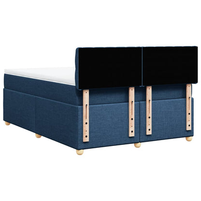 Boxspring met matras stof blauw 140x190 cm