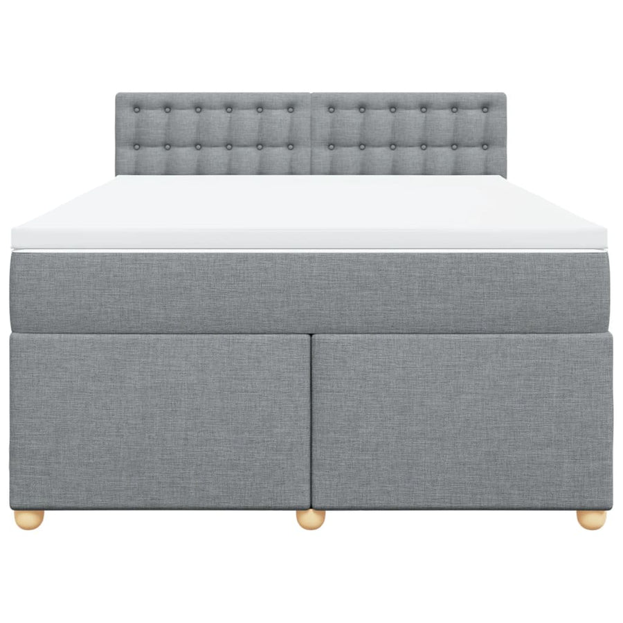 Boxspring met matras stof lichtgrijs 140x190 cm