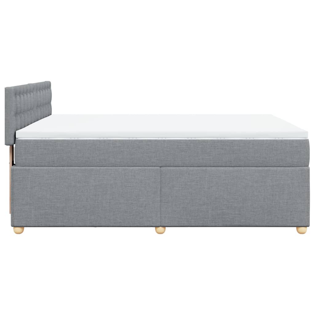 Boxspring met matras stof lichtgrijs 140x190 cm