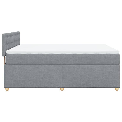 Boxspring met matras stof lichtgrijs 140x190 cm