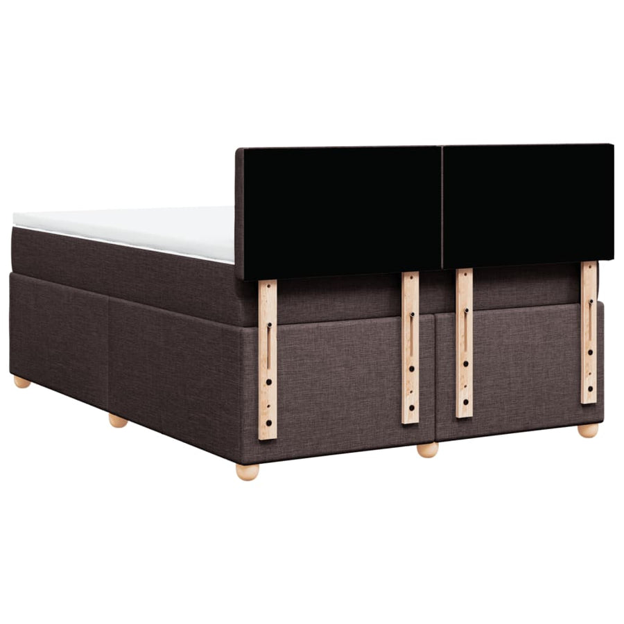 Boxspring met matras stof donkerbruin 140x190 cm