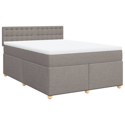 Boxspring met matras stof taupe 140x190 cm
