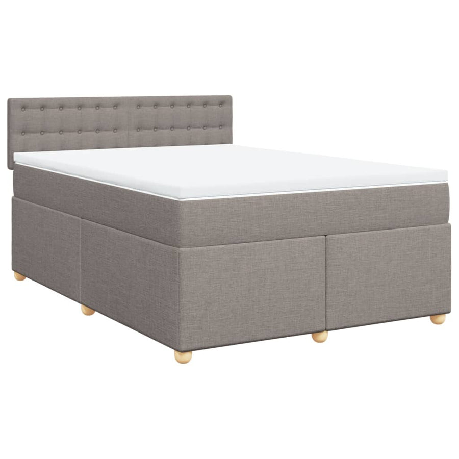 Boxspring met matras stof taupe 140x190 cm