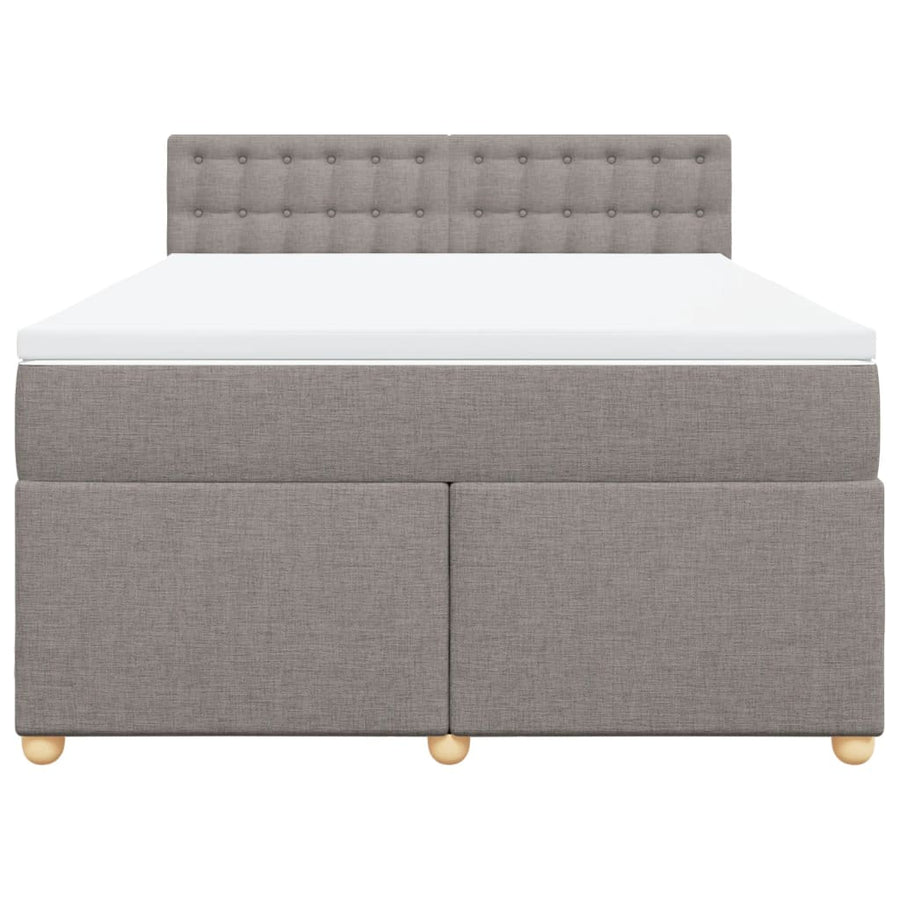 Boxspring met matras stof taupe 140x190 cm