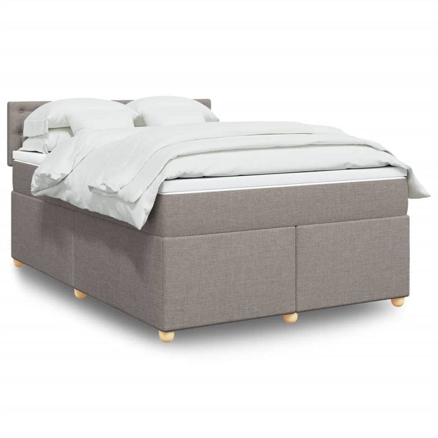 Boxspring met matras stof taupe 140x190 cm