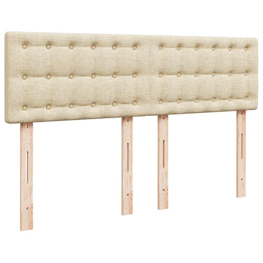 Boxspring met matras stof crèmekleurig 140x190 cm