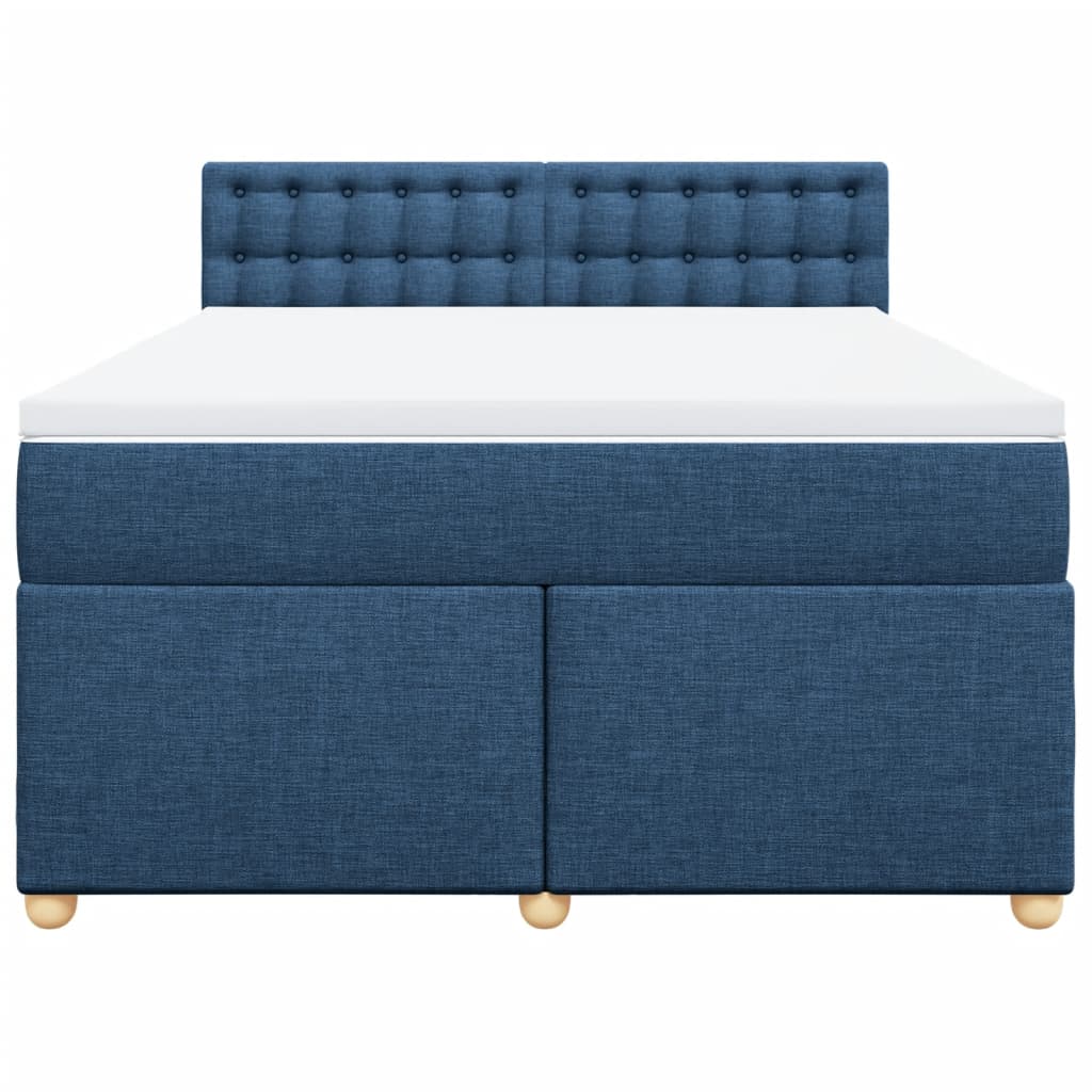 Boxspring met matras stof blauw 140x190 cm