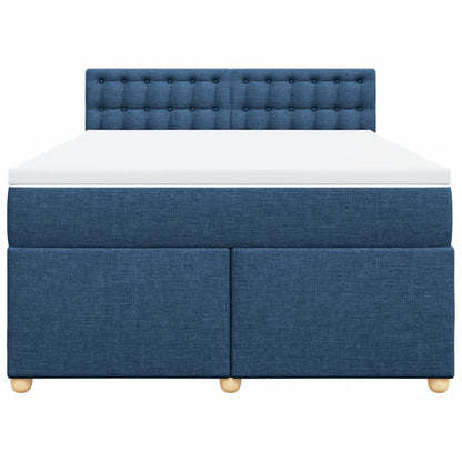 Boxspring met matras stof blauw 140x190 cm