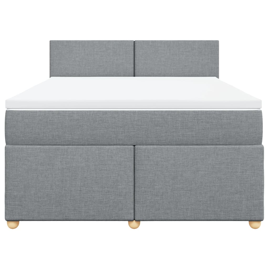Boxspring met matras stof lichtgrijs 140x200 cm