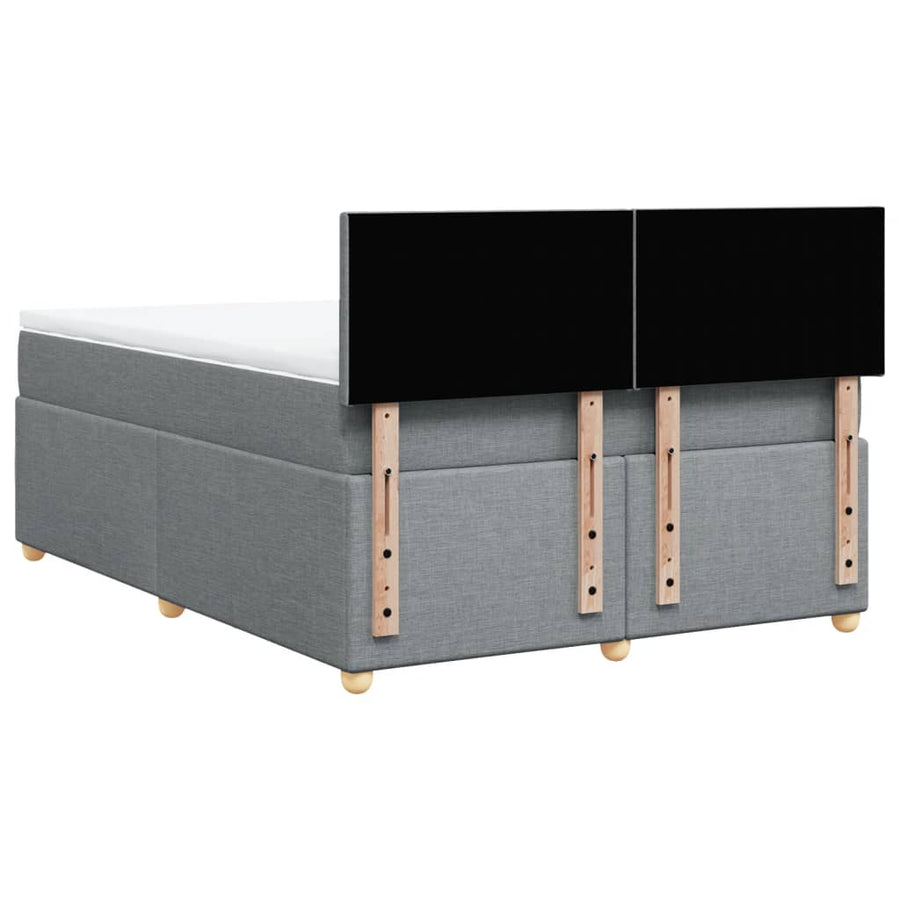 Boxspring met matras stof lichtgrijs 140x200 cm