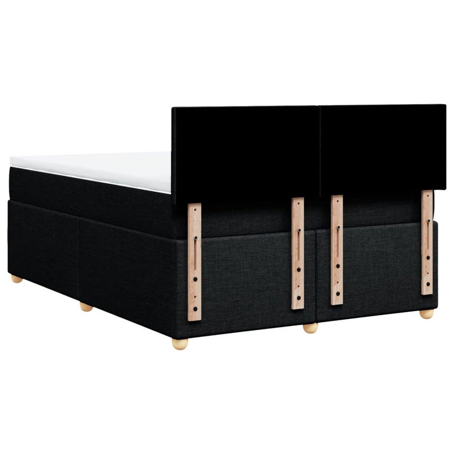 Boxspring met matras stof zwart 140x200 cm