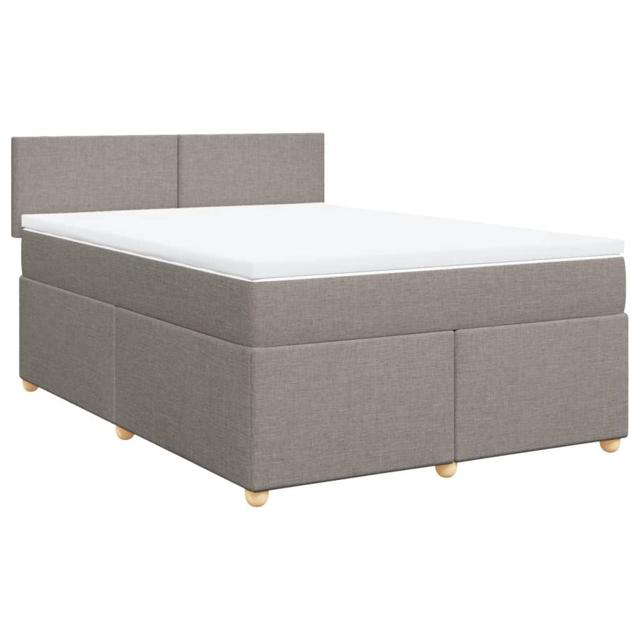 Boxspring met matras stof taupe 140x200 cm