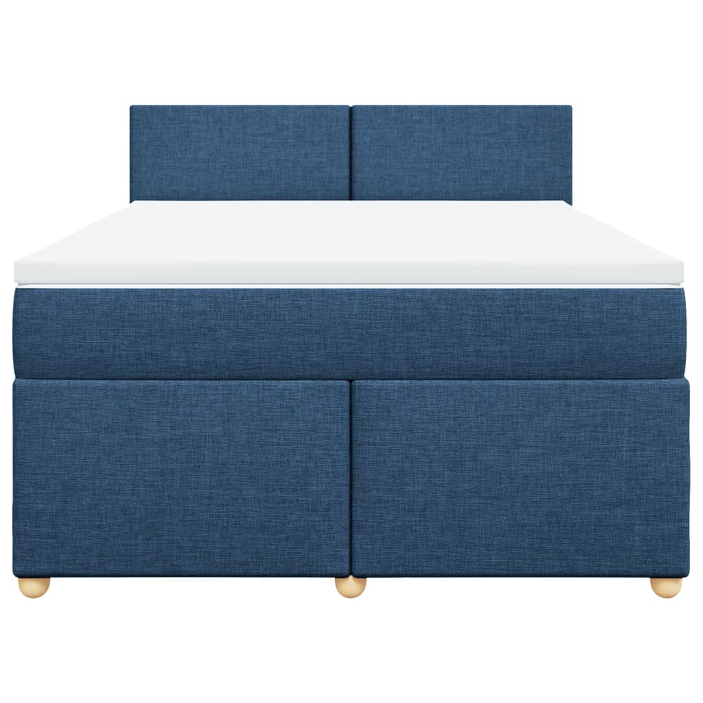 Boxspring met matras stof blauw 140x200 cm