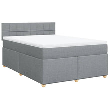 Boxspring met matras stof lichtgrijs 140x200 cm