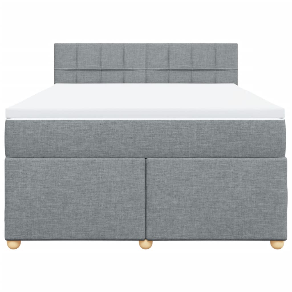 Boxspring met matras stof lichtgrijs 140x200 cm