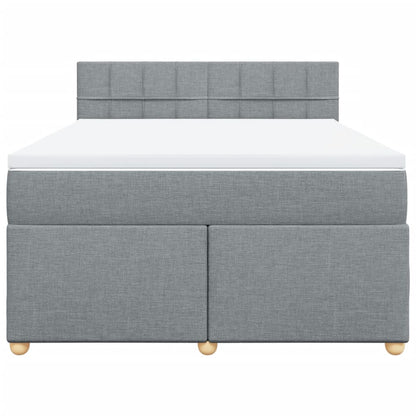 Boxspring met matras stof lichtgrijs 140x200 cm