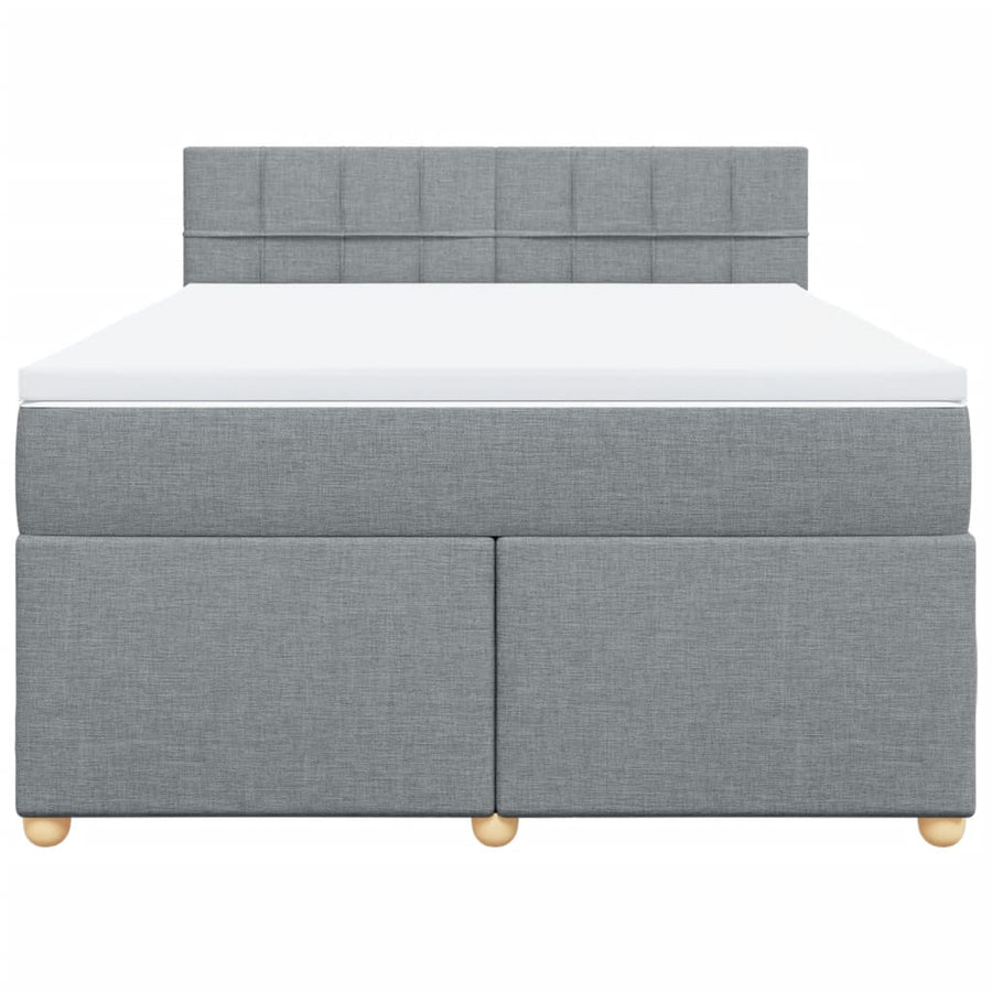 Boxspring met matras stof lichtgrijs 140x200 cm