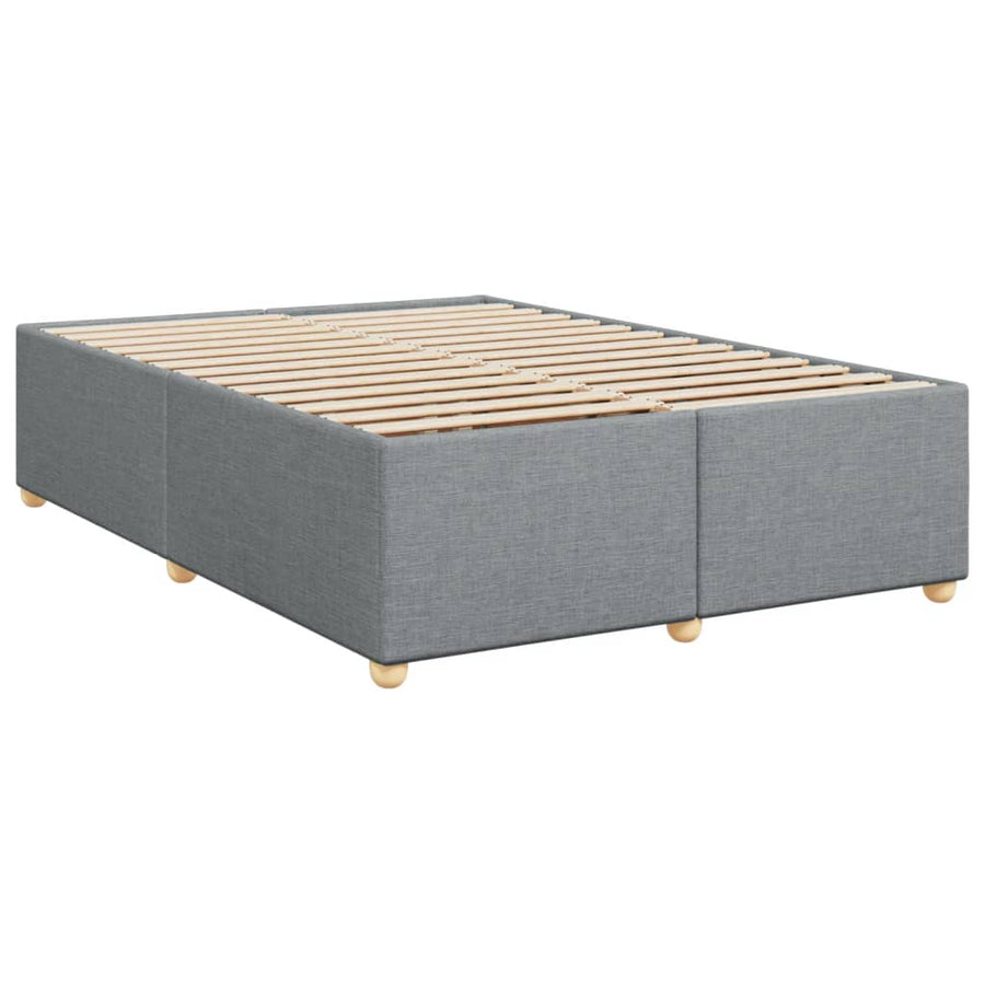 Boxspring met matras stof lichtgrijs 140x200 cm
