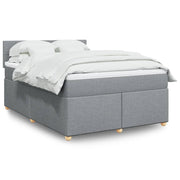 Box spring with light grey fabric mattress 140x200 cm