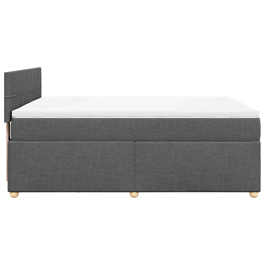 Boxspring met matras stof donkergrijs 140x200 cm