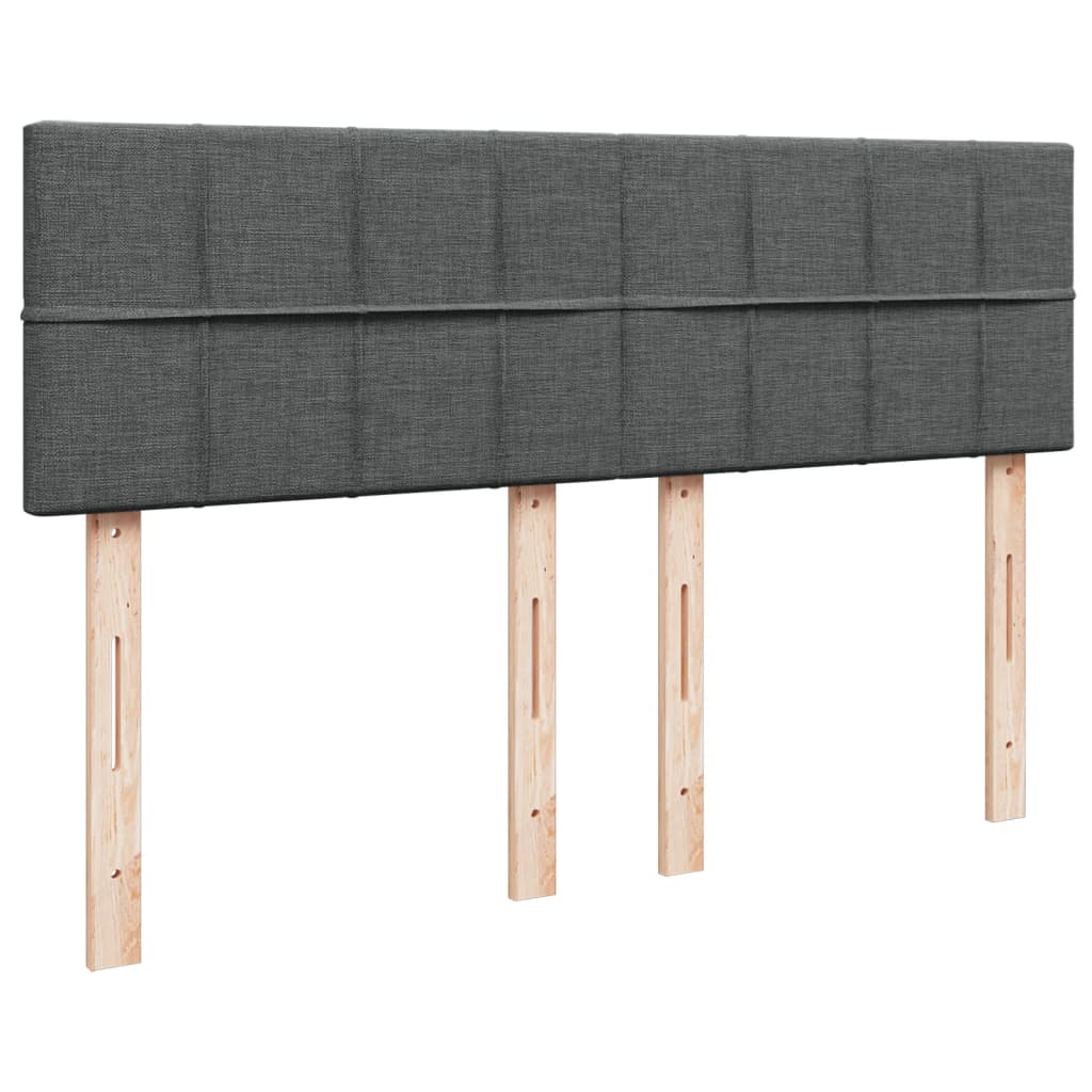 Boxspring met matras stof donkergrijs 140x200 cm