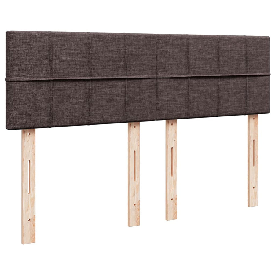 Boxspring met matras stof donkerbruin 140x200 cm