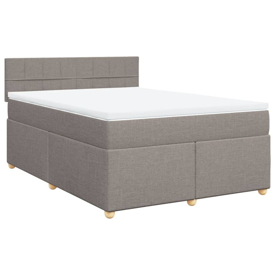 Boxspring met matras stof taupe 140x200 cm
