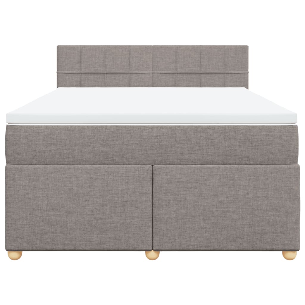 Boxspring met matras stof taupe 140x200 cm