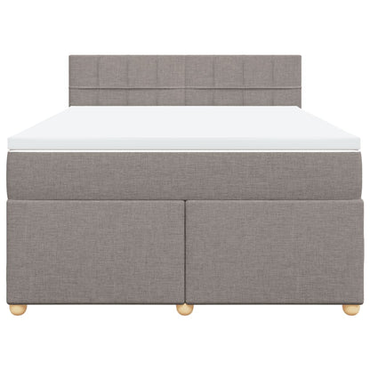 Boxspring met matras stof taupe 140x200 cm