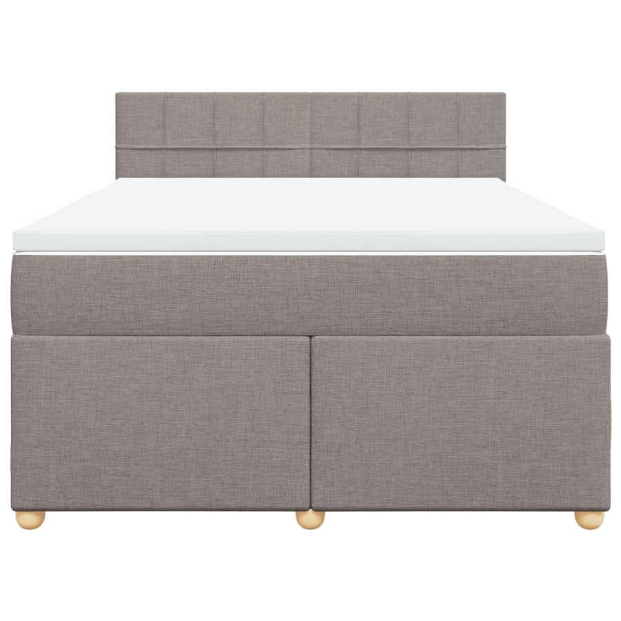 Boxspring met matras stof taupe 140x200 cm