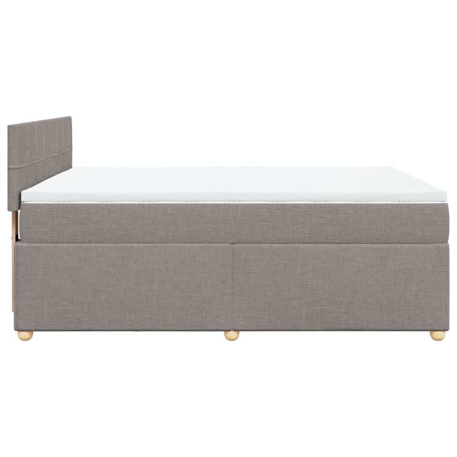 Boxspring met matras stof taupe 140x200 cm
