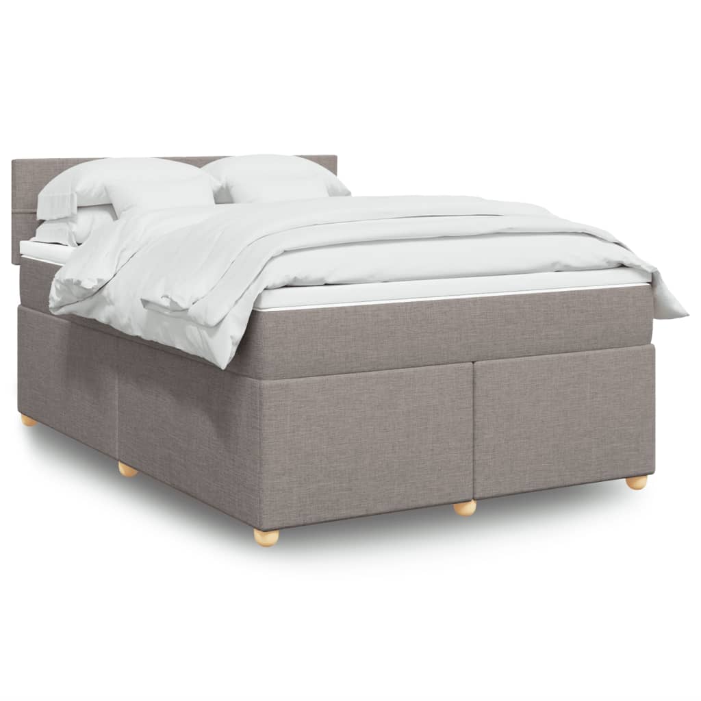 Boxspring met matras stof taupe 140x200 cm